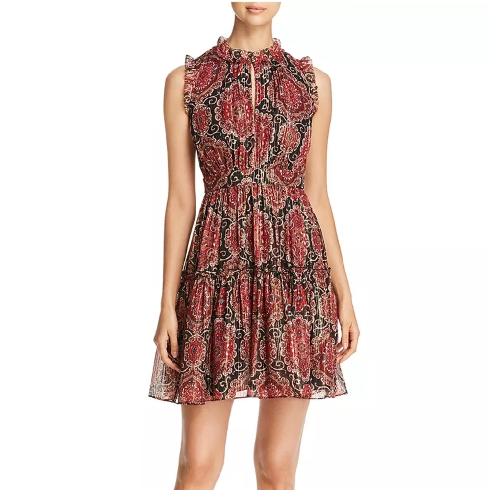 Kate Spade Medallion Metallic Silk Dress